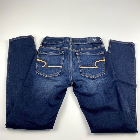 American Eagle Outfitters Womens Super Stretch Skinny Jeans Size 2 Regular Blue - Picture 4 of 9